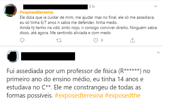 Posts no Twitter denunciam assédio sexual em escolas de Teresina